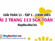 Giải bài 2 trang 113 Toán 11 tập 1 SGK Cánh Diều: Đường thẳng và mặt phẳng